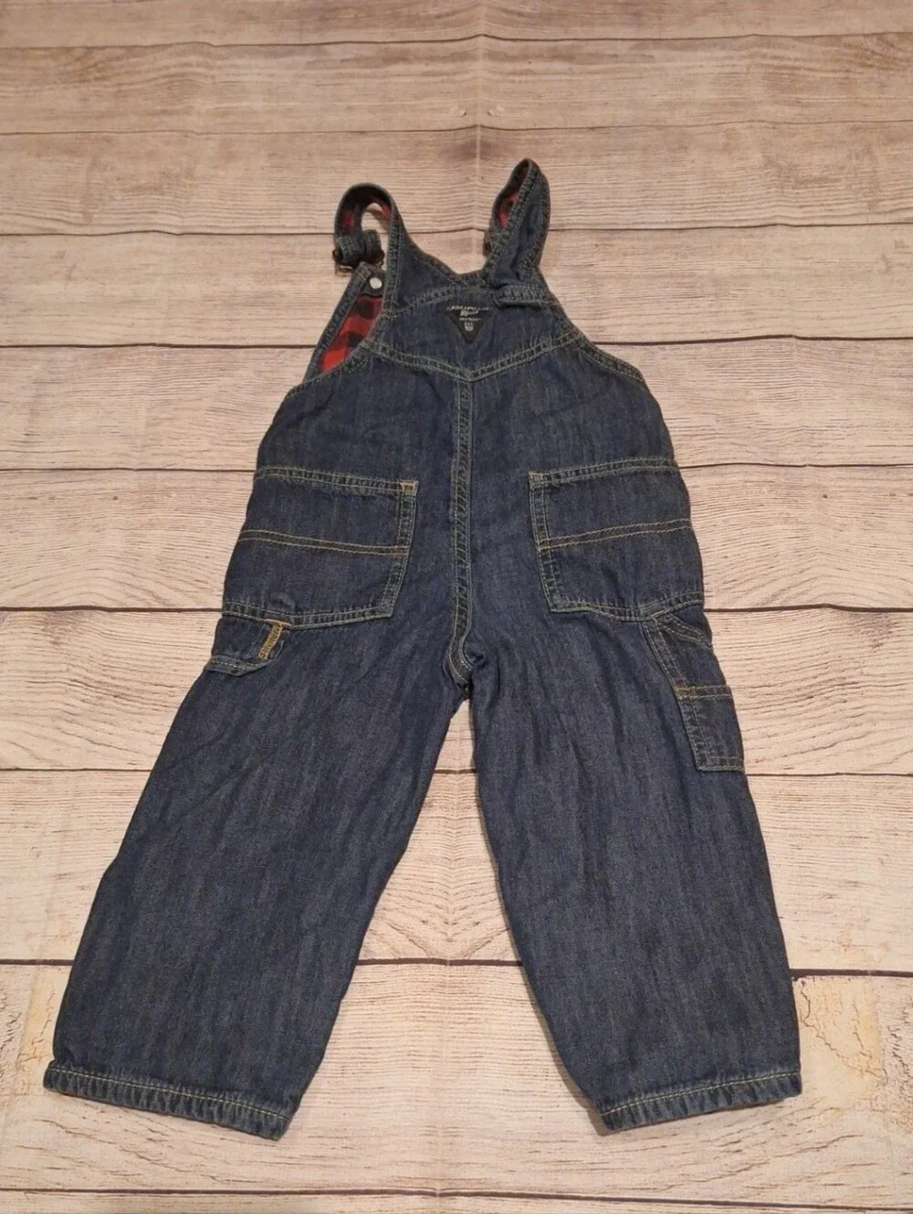 OshKosh B'Gosh Denim Flannel Lined Overalls Bibs